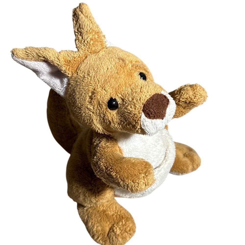 Webkinz Kangaroo Plush Stuffed Animal Tan White Pouch Ganz HM338 No Code Stuffy‎